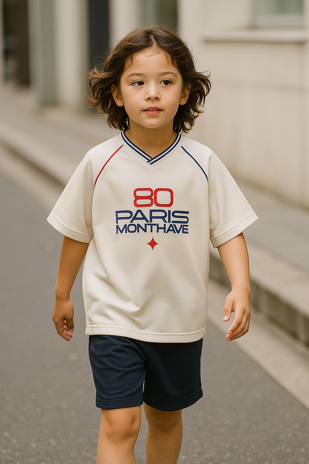Paris 80 Sports Graphic Kids T-Shirt – White