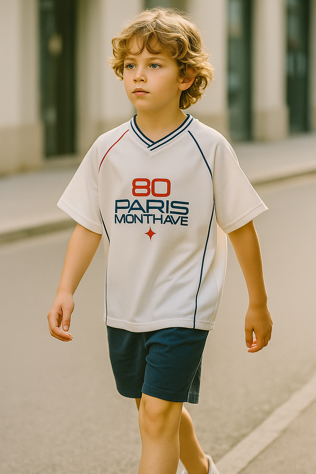 Paris 80 Sports Graphic Kids T-Shirt – White
