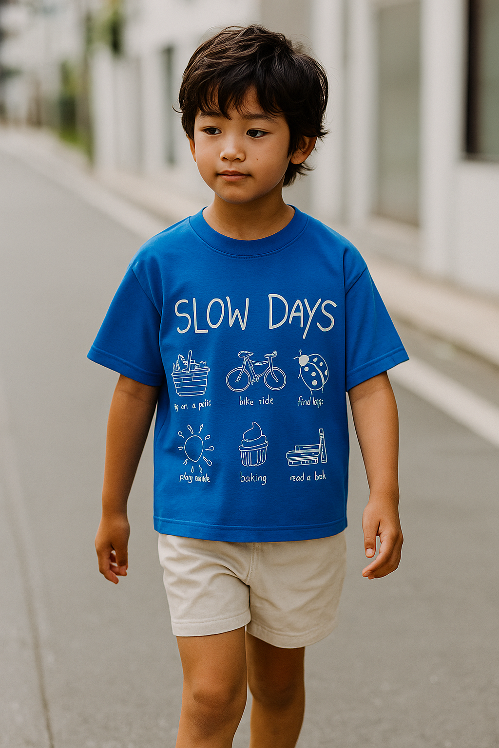 “Slow Days” Graphic Tee – Ocean Blue